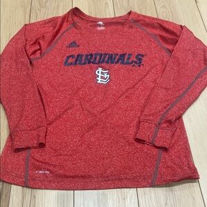 adidas Kids Red Long Sleeve Cardinals Tee